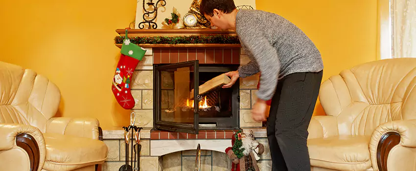 Rusted Metal Fireplace Restoration in Redlands, California
